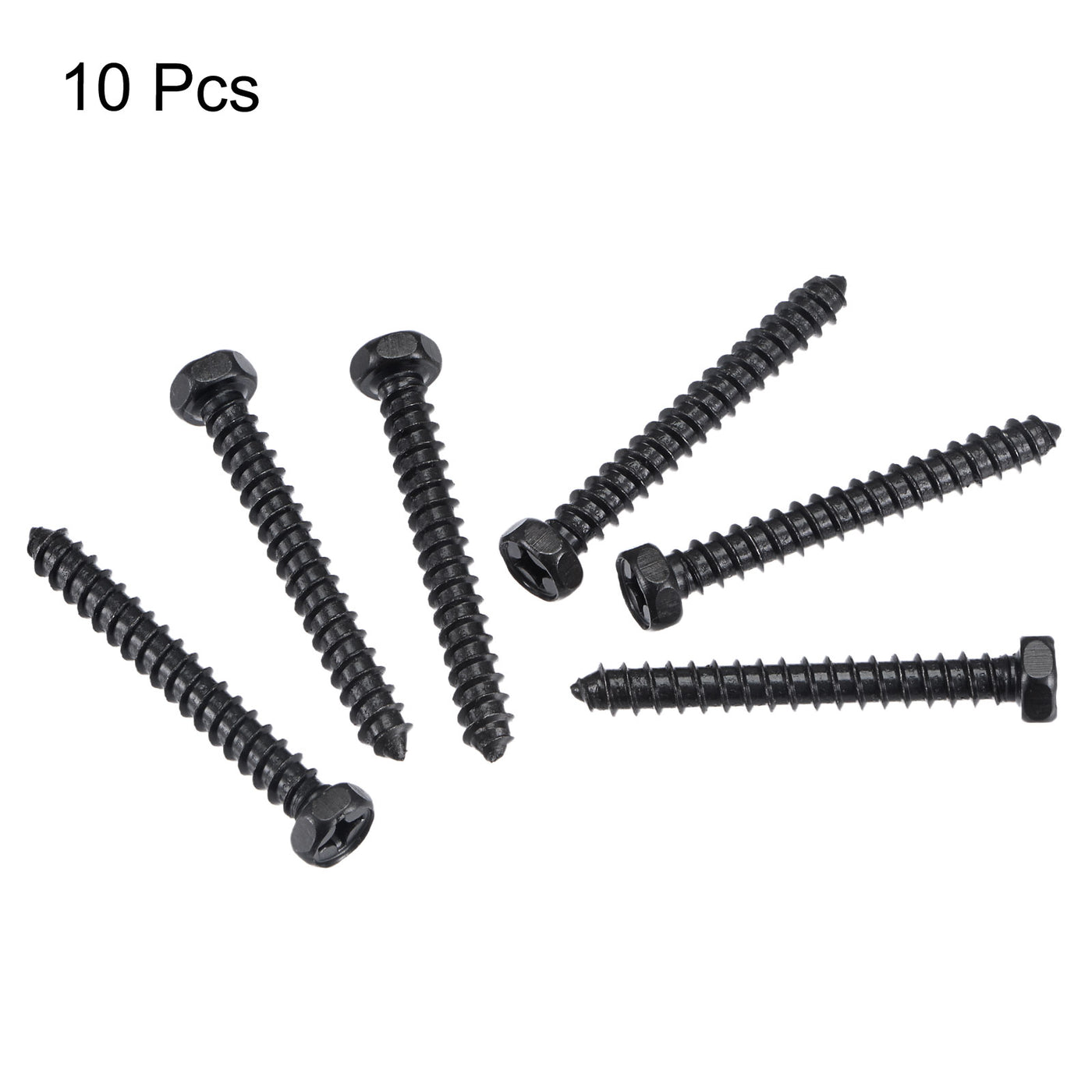 uxcell Uxcell Hex Lag Screws Carbon Steel Half Thread Self-Tapping