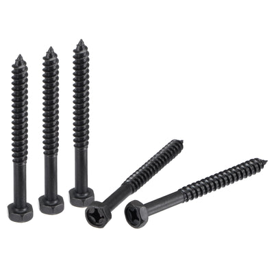 uxcell Uxcell Hex Lag Screws 1/4" x 2-3/4" Carbon Steel Half Thread Self-Tapping 10pcs