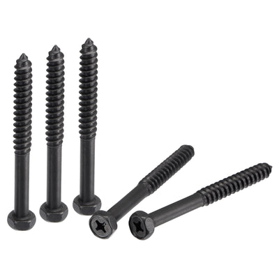 uxcell Uxcell Hex Lag Screws 5/16" x 3-1/4" Carbon Steel Half Thread Self-Tapping 10pcs
