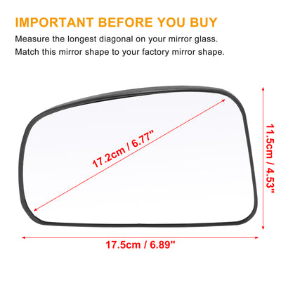 Harfington Car Rearview Left Driver Side Heated Mirror Glass Replacement with Backing Plate for Nissan Tiida 2007-2012