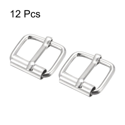 Harfington Uxcell 15mm(0.59") Metal Roller Buckles for Belts Bags Straps DIY Silver Tone 12pcs