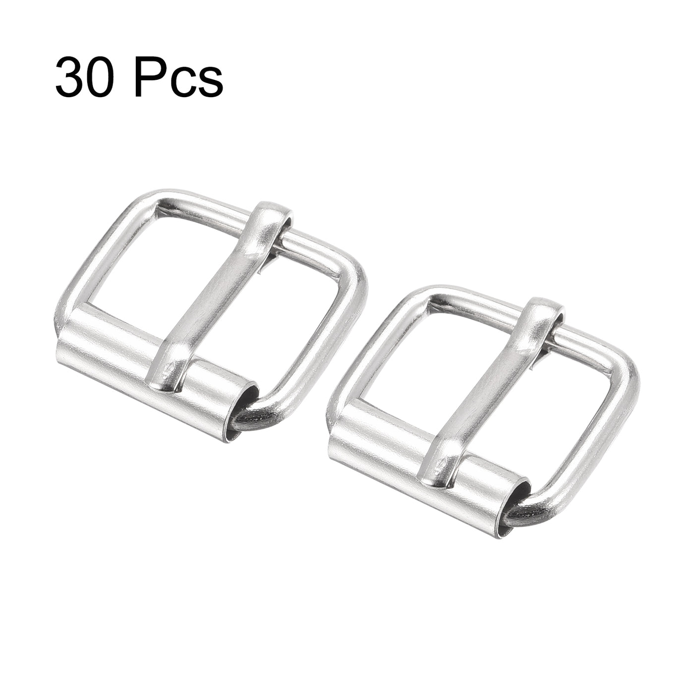 uxcell Uxcell 15mm(0.59") Metal Roller Buckles for Belts Bags Straps DIY Silver Tone 30pcs