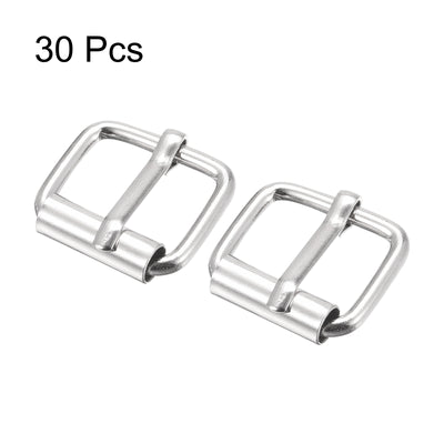 Harfington Uxcell 15mm(0.59") Metal Roller Buckles for Belts Bags Straps DIY Silver Tone 30pcs