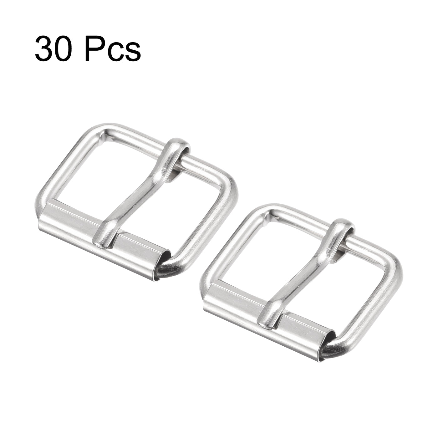 uxcell Uxcell 20mm(0.79") Metal Roller Buckles for Belts Bags Straps DIY Silver Tone 30pcs