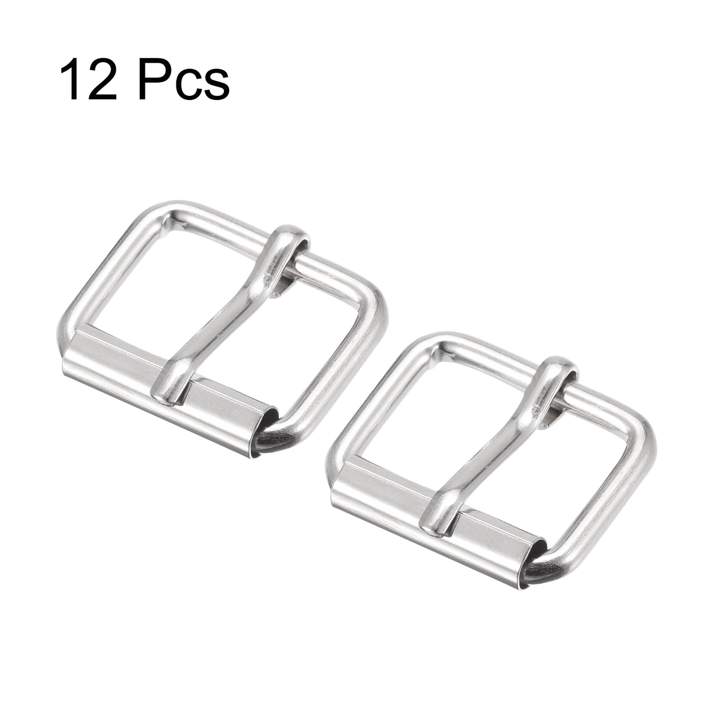 uxcell Uxcell 20mm(0.79") Metal Roller Buckles for Belts Bags Straps DIY Silver Tone 12pcs