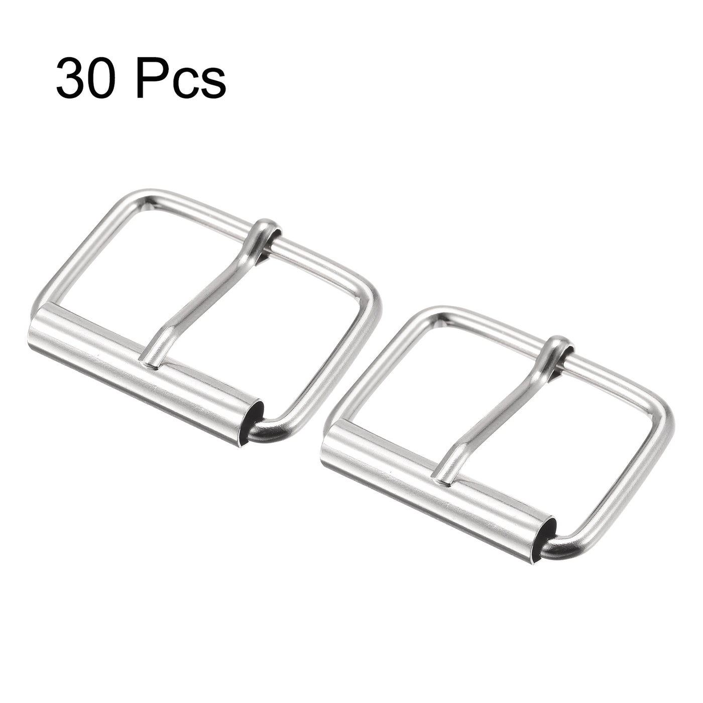 uxcell Uxcell 30mm(1.18") Metal Roller Buckles for Belts Bags Straps DIY Silver Tone 30pcs