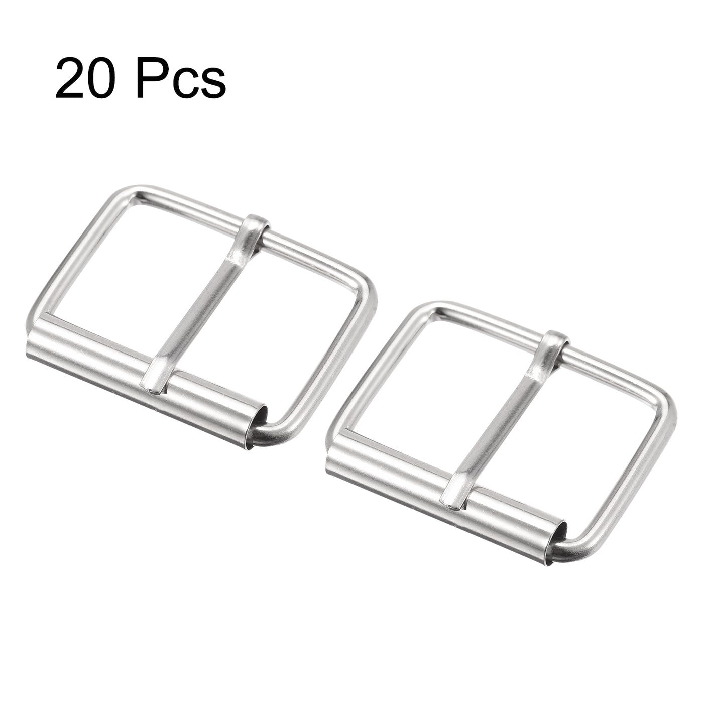 uxcell Uxcell 35mm(1.38") Metal Roller Buckles for Belts Bags Straps DIY Silver Tone 20pcs