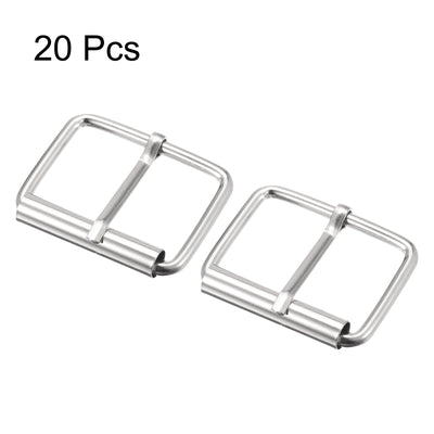 Harfington Uxcell 35mm(1.38") Metal Roller Buckles for Belts Bags Straps DIY Silver Tone 20pcs