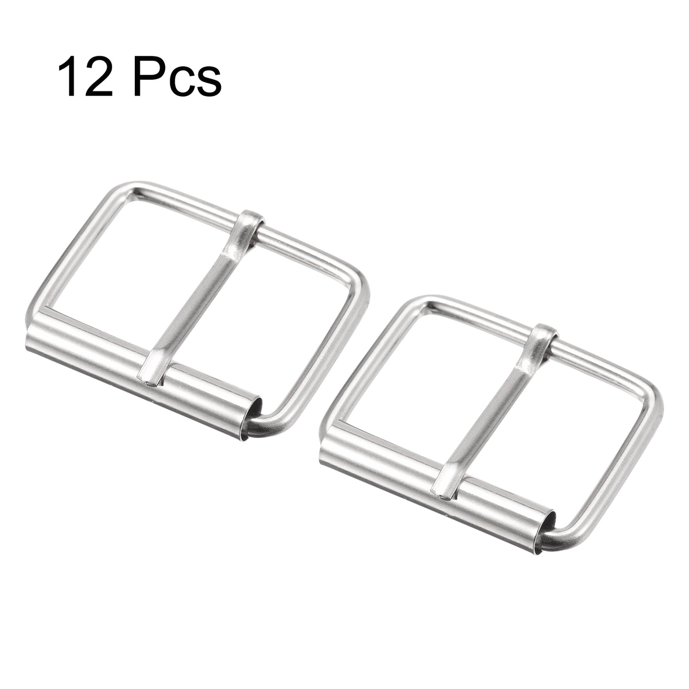 uxcell Uxcell 35mm(1.38") Metal Roller Buckles for Belts Bags Straps DIY Silver Tone 12pcs