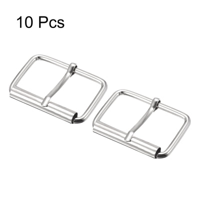 Harfington Uxcell 40mm(1.57") Metal Roller Buckles for Belts Bags Straps DIY Silver Tone 10pcs