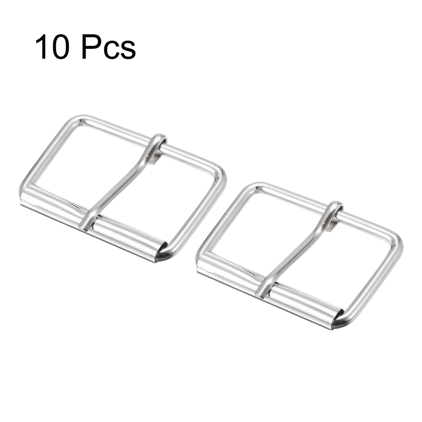 uxcell Uxcell 45mm(1.77") Metal Roller Buckles for Belts Bags Straps DIY Silver Tone 10pcs