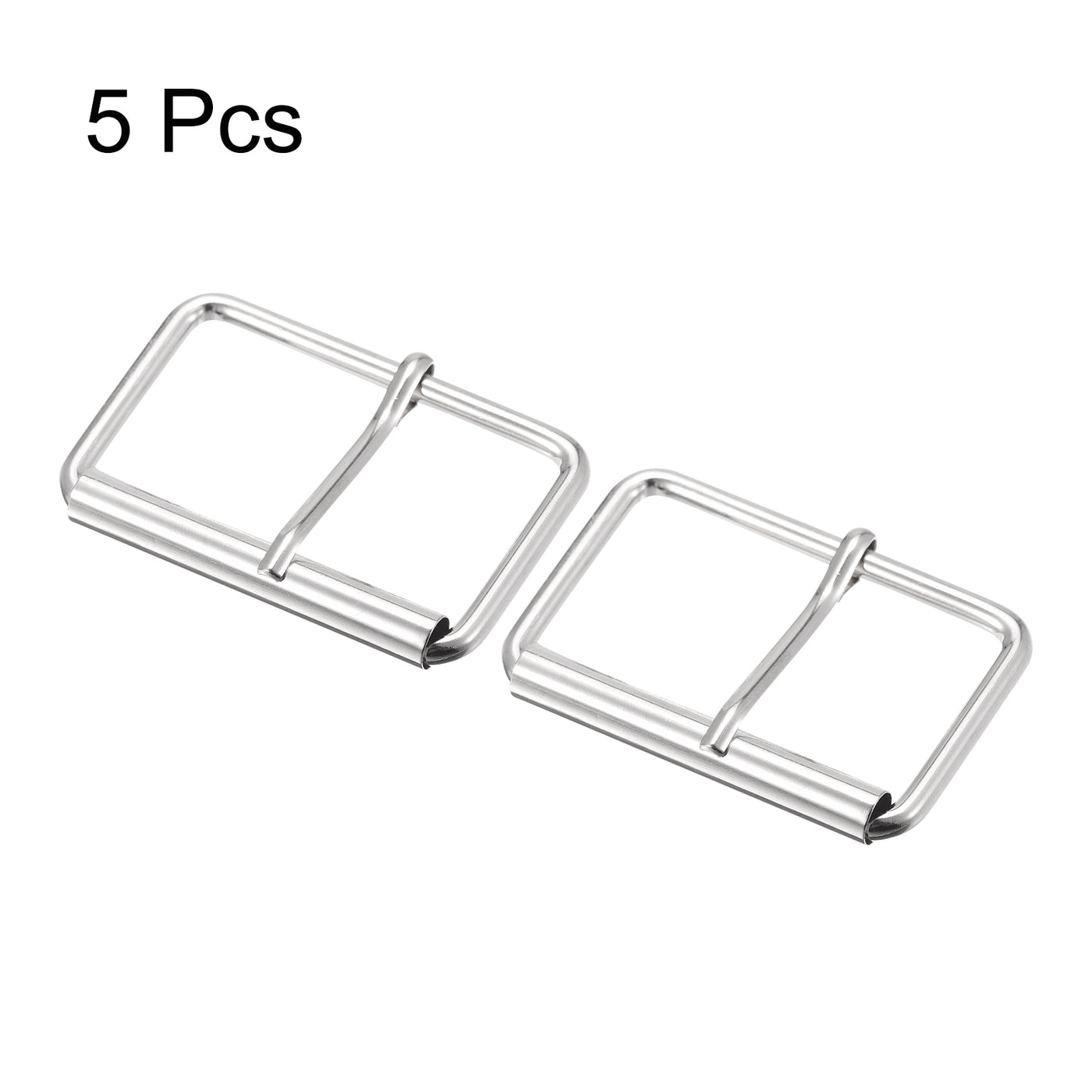 uxcell Uxcell 50mm(1.97") Metal Roller Buckles for Belts Bags Straps DIY Silver Tone 5pcs