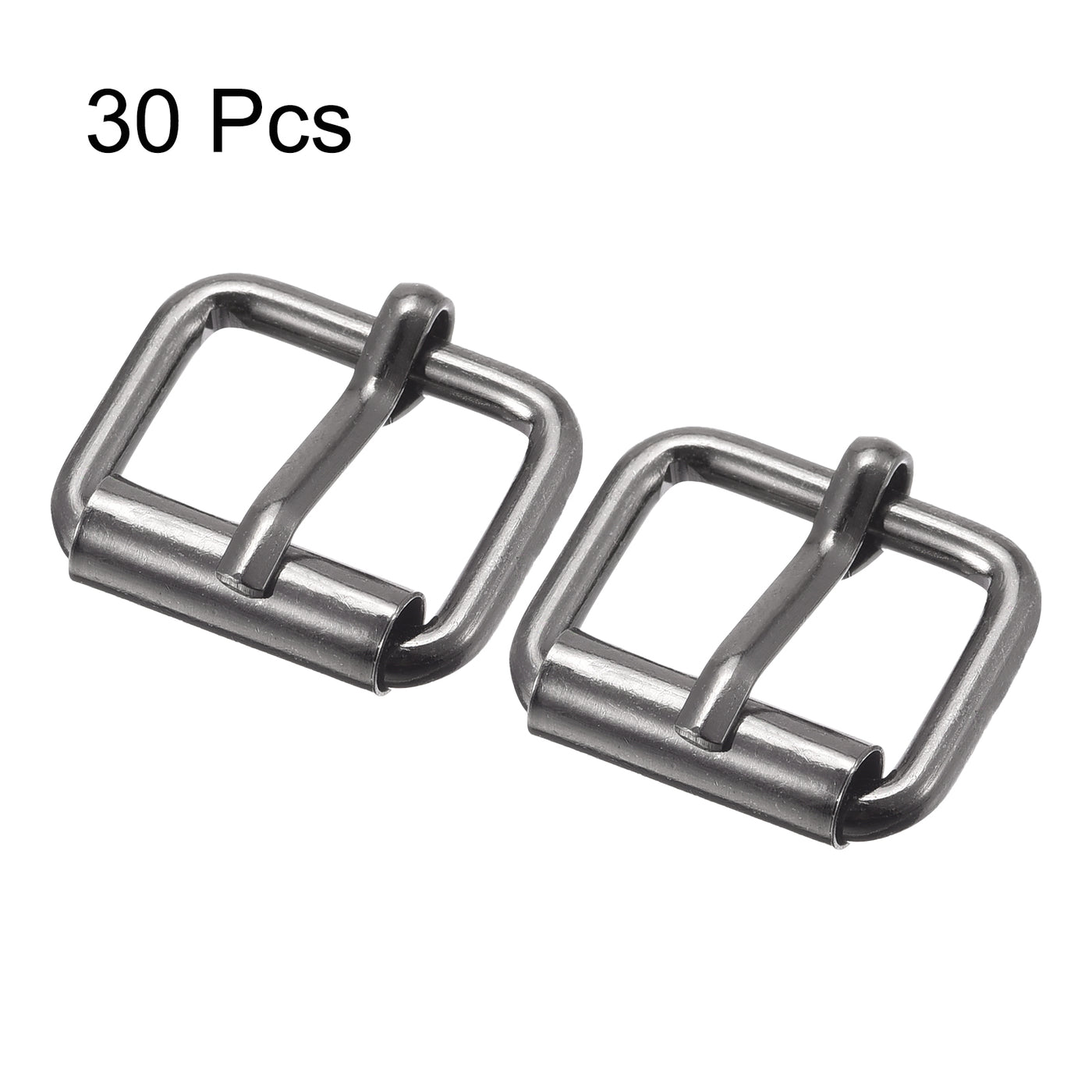 uxcell Uxcell 17mm(0.67") Metal Roller Buckles for Belts Bags Straps DIY Dark Gray 30pcs