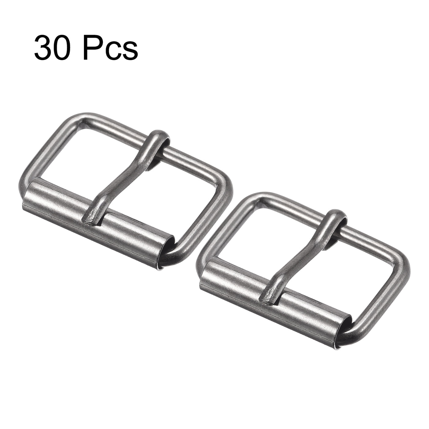 uxcell Uxcell 25mm(0.98") Metal Roller Buckles for Belts Bags Straps DIY Dark Gray 30pcs