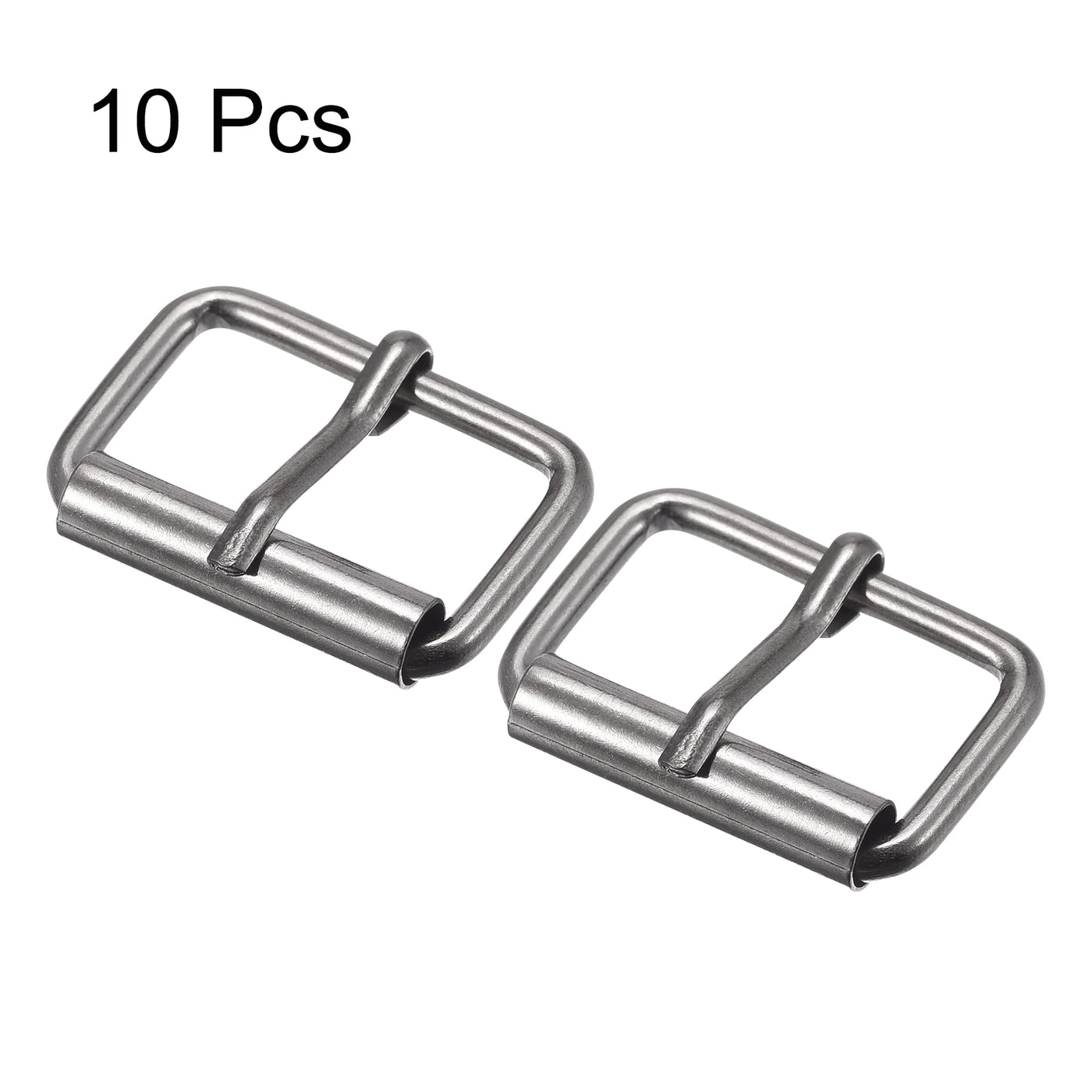 uxcell Uxcell 25mm(0.98") Metal Roller Buckles for Belts Bags Straps DIY Dark Gray 10pcs