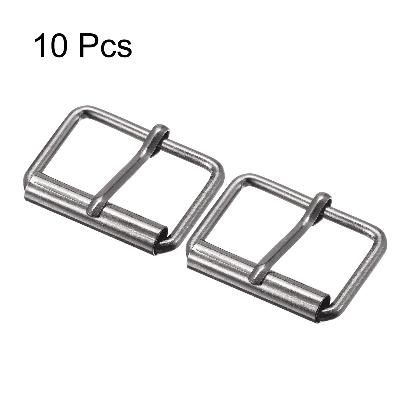 uxcell Uxcell 30mm(1.18") Metal Roller Buckles for Belts Bags Straps DIY Dark Gray 10pcs