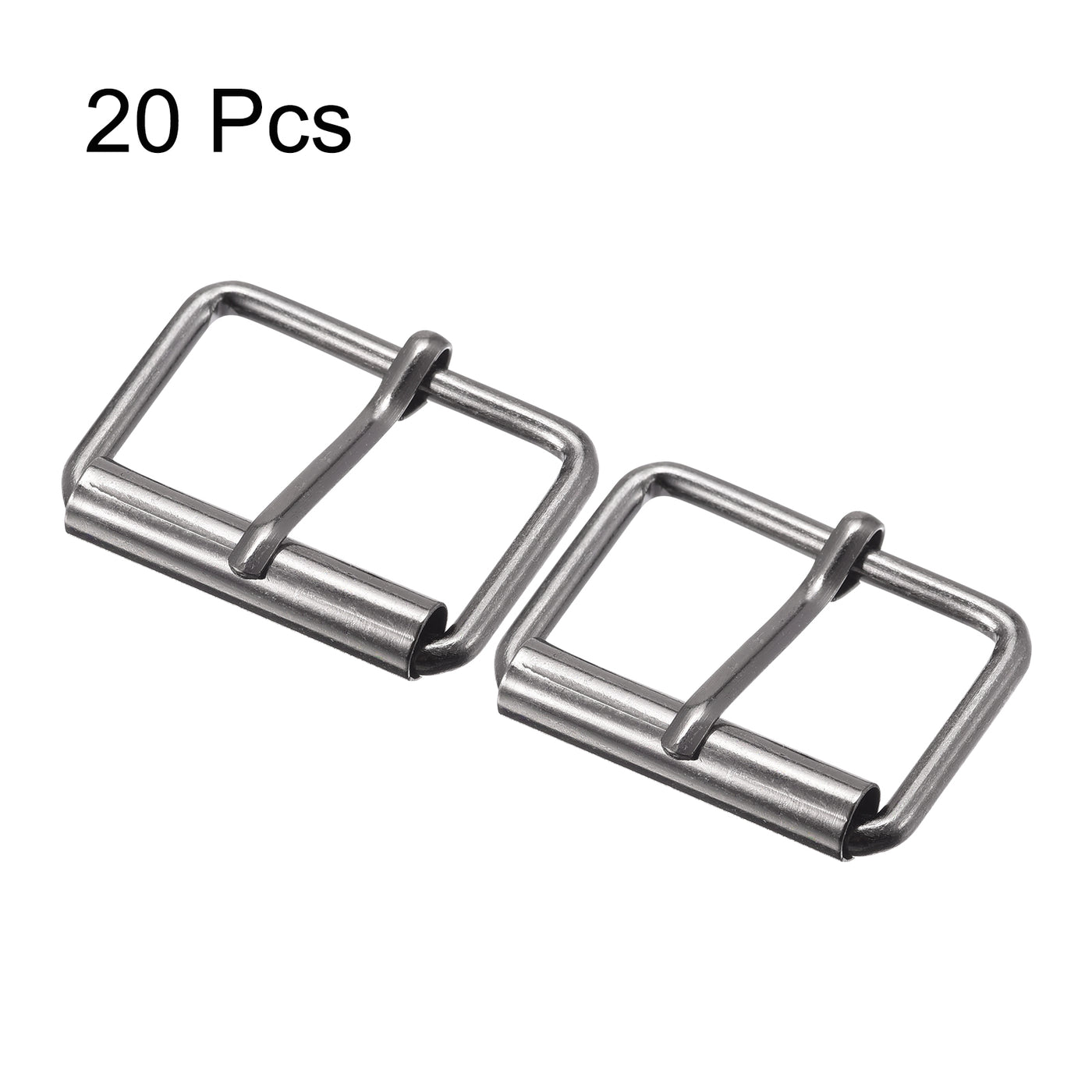 uxcell Uxcell 30mm(1.18") Metal Roller Buckles for Belts Bags Straps DIY Dark Gray 20pcs