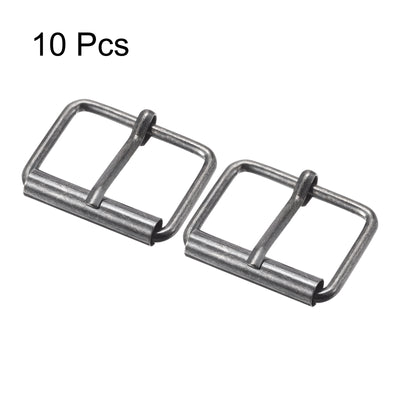Harfington Uxcell 35mm(1.38") Metal Roller Buckles for Belts Bags Straps DIY Dark Gray 10pcs