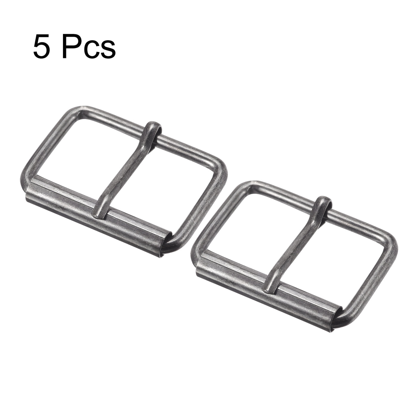 uxcell Uxcell 40mm(1.57") Metal Roller Buckles for Belts Bags Straps DIY Dark Gray 5pcs