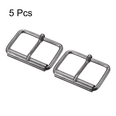 Harfington Uxcell 40mm(1.57") Metal Roller Buckles for Belts Bags Straps DIY Dark Gray 5pcs