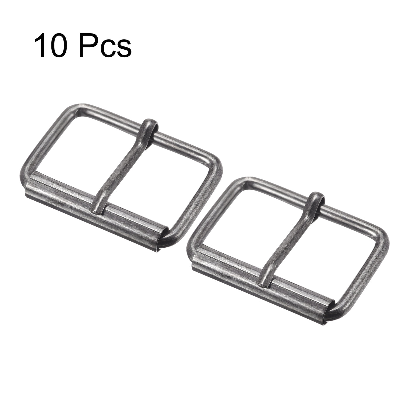 uxcell Uxcell 40mm(1.57") Metal Roller Buckles for Belts Bags Straps DIY Dark Gray 10pcs