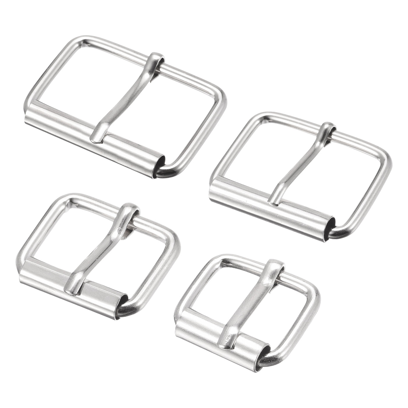 uxcell Uxcell Metal Roller Buckles 4 Sizes for Belts Bags Straps DIY Silver Tone 20pcs