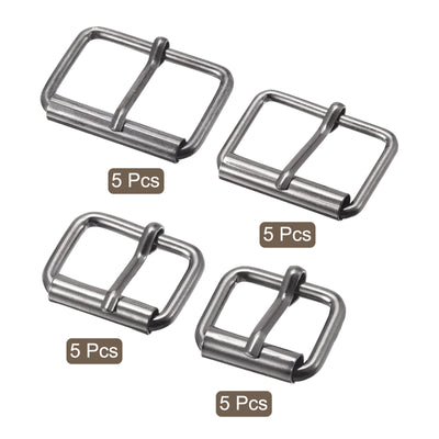 Harfington Uxcell Metal Roller Buckles 4 Sizes for Belts Bags Straps DIY Dark Gray 20pcs