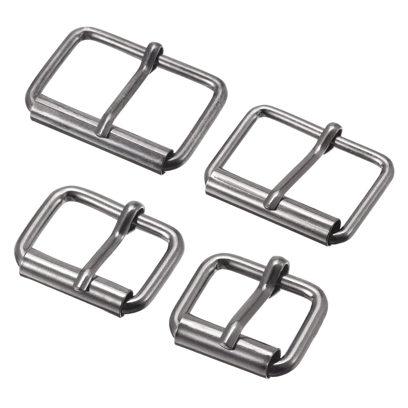 uxcell Uxcell Metal Roller Buckles 4 Sizes for Belts Bags Straps DIY Dark Gray 20pcs