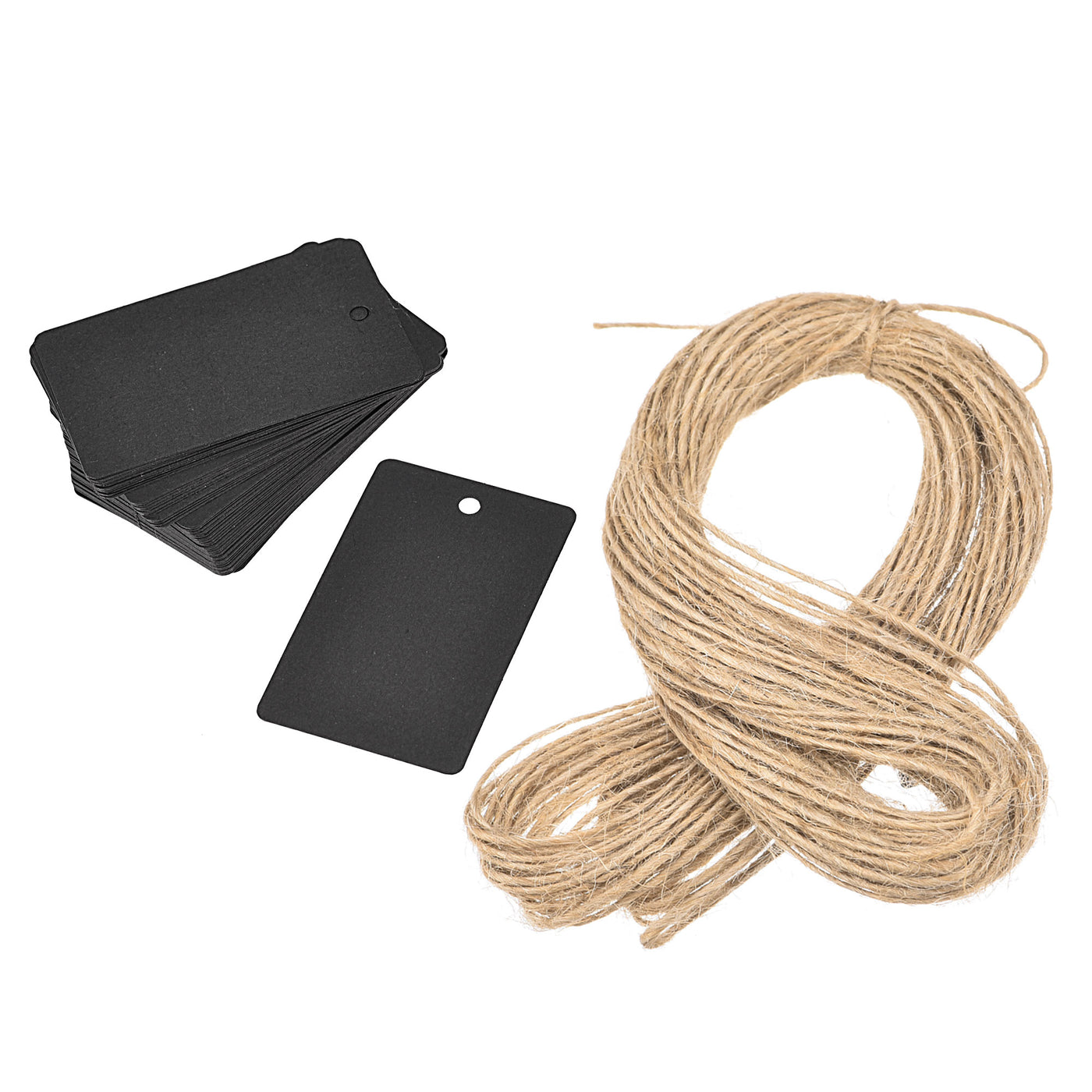 Harfington Rectangle Paper Gift Tags with Twine Rope khaki 50x30mm Length 65.6 Feet 100pcs