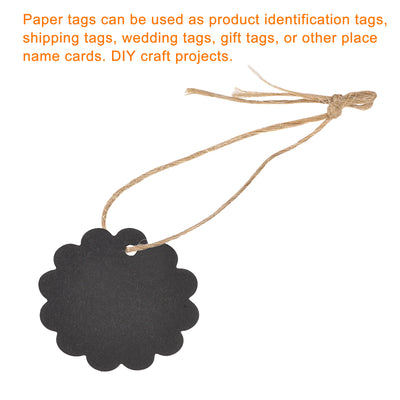 Harfington Paper Tags with Twine Rope Khaki,white,black 40mm Length 65.6 Feet 150pcs