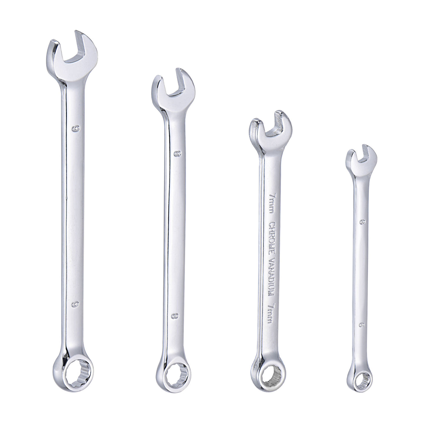 uxcell Uxcell Combination Wrench Set, 6-9mm Open End and Box End with Rolling Pouch, 4-Piece