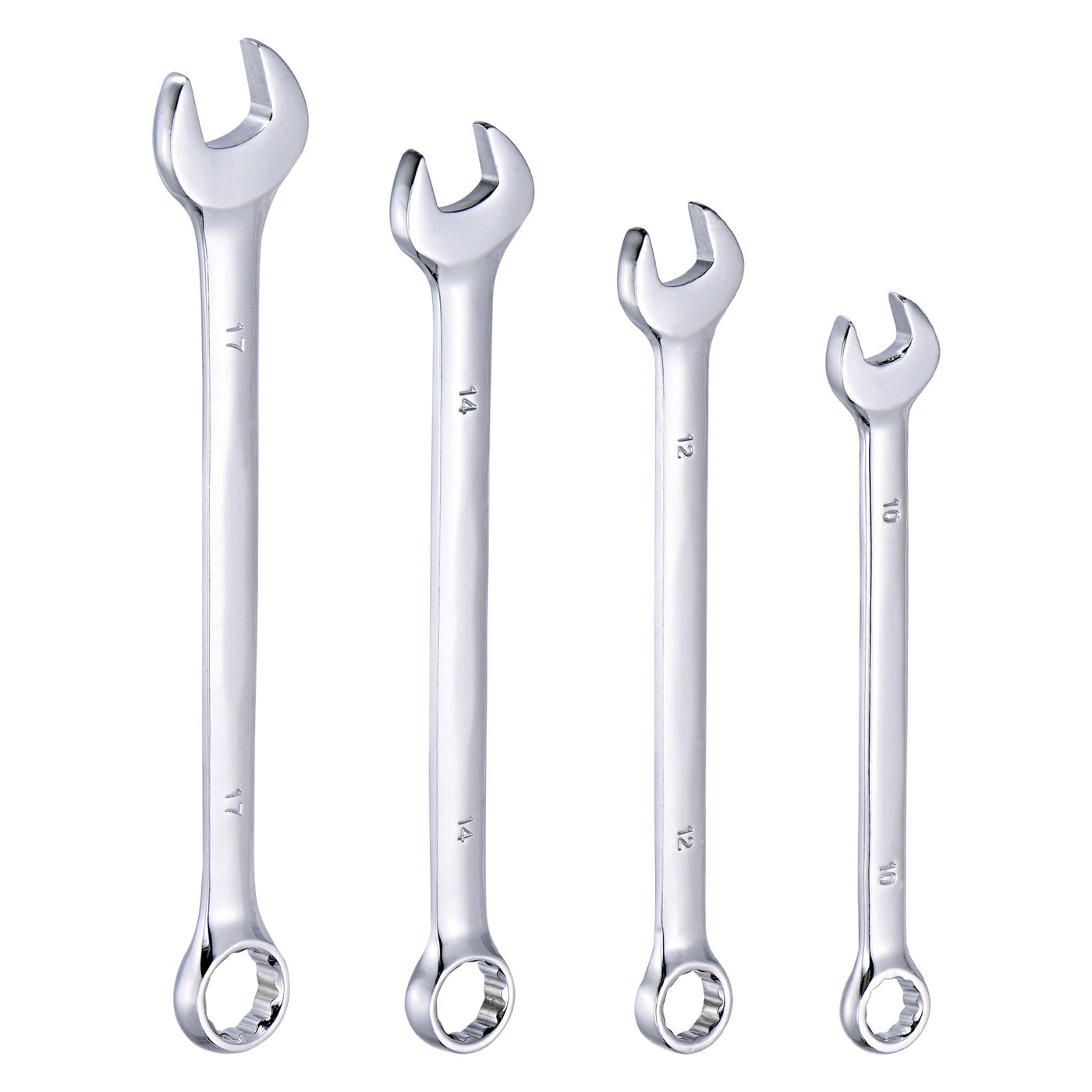 uxcell Uxcell Combination Wrench Set, 10-17mm Open End and Box End with Rolling Pouch, 4-Piece