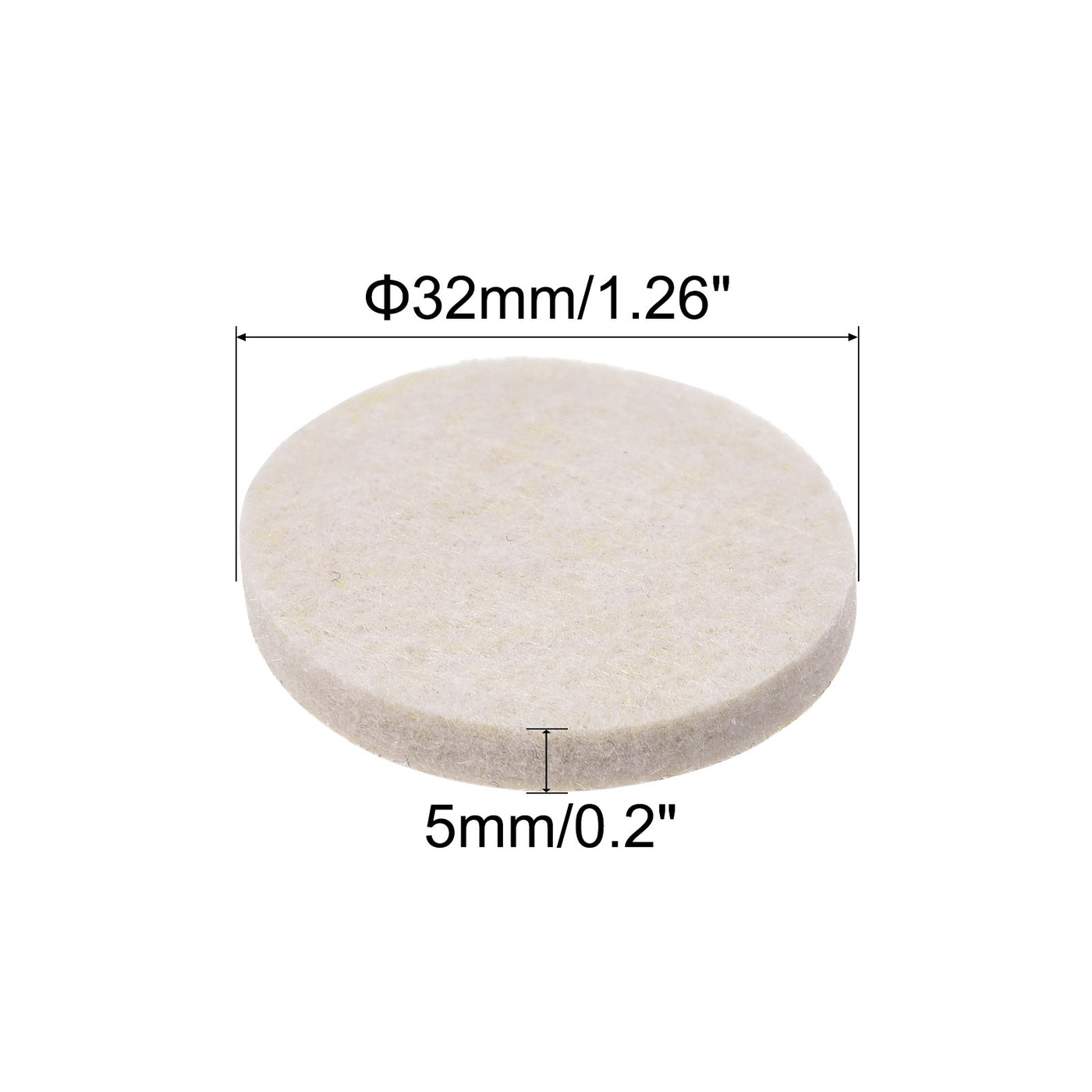 uxcell Uxcell Felt Furniture Pads, Self-stick Non-slip Anti-scratch Round Felt Pads for Table Tops