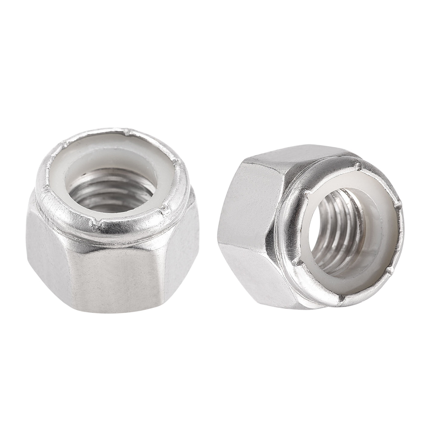 uxcell Uxcell 1/2-13 UNC Nylon Insert Hex Lock Nuts, 304 Stainless Steel, Plain Finish, 20pcs