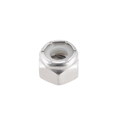 Harfington Uxcell 1/4-20 UNC Nylon Insert Hex Lock Nuts, 304 Stainless Steel, Plain Finish, 50pcs