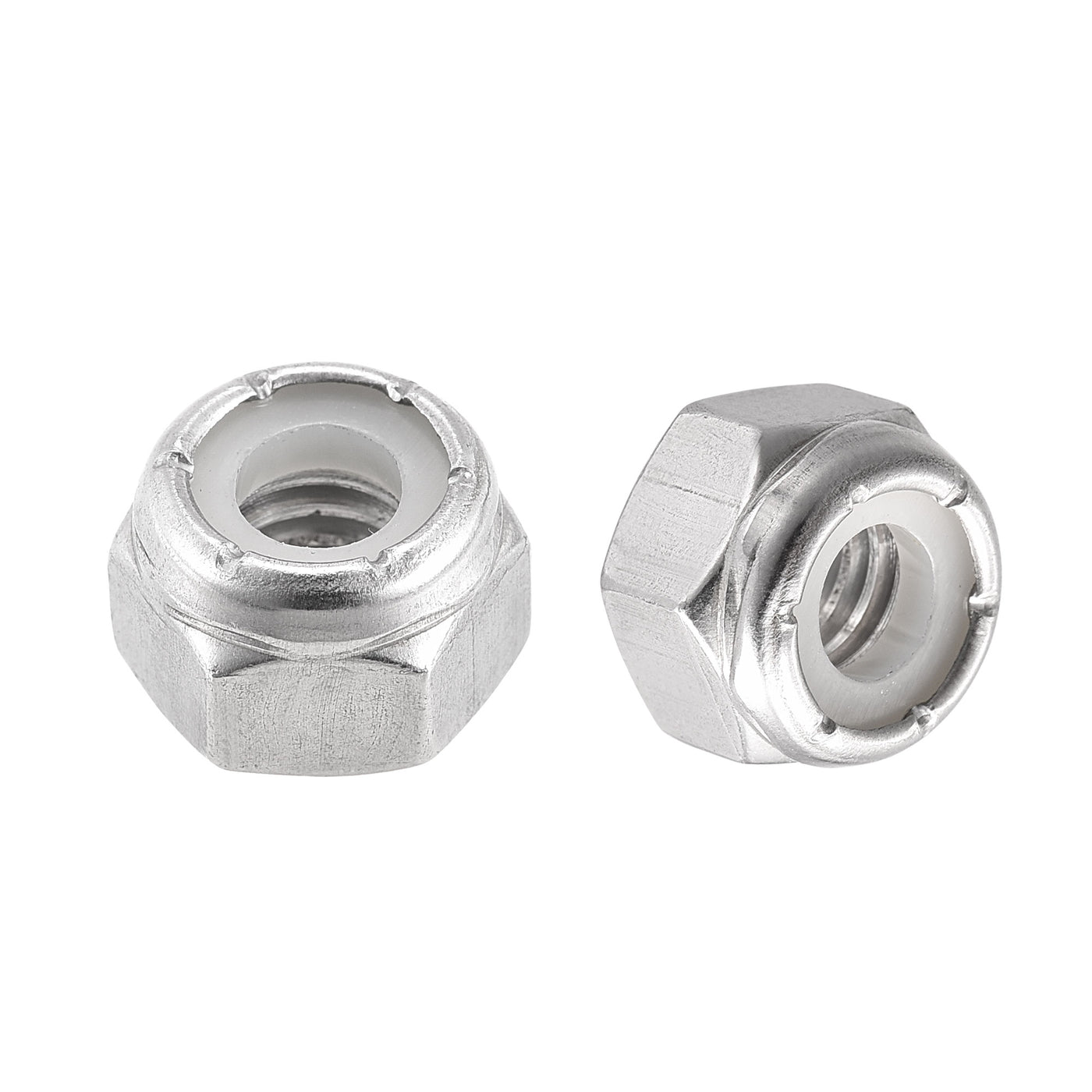 uxcell Uxcell 5/16-18 UNC Nylon Insert Hex Lock Nuts, 304 Stainless Steel, Plain Finish, 50pcs