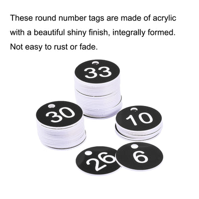 Harfington Number Tag Key Tag Acrylic Engraved ID Tag for Decoration