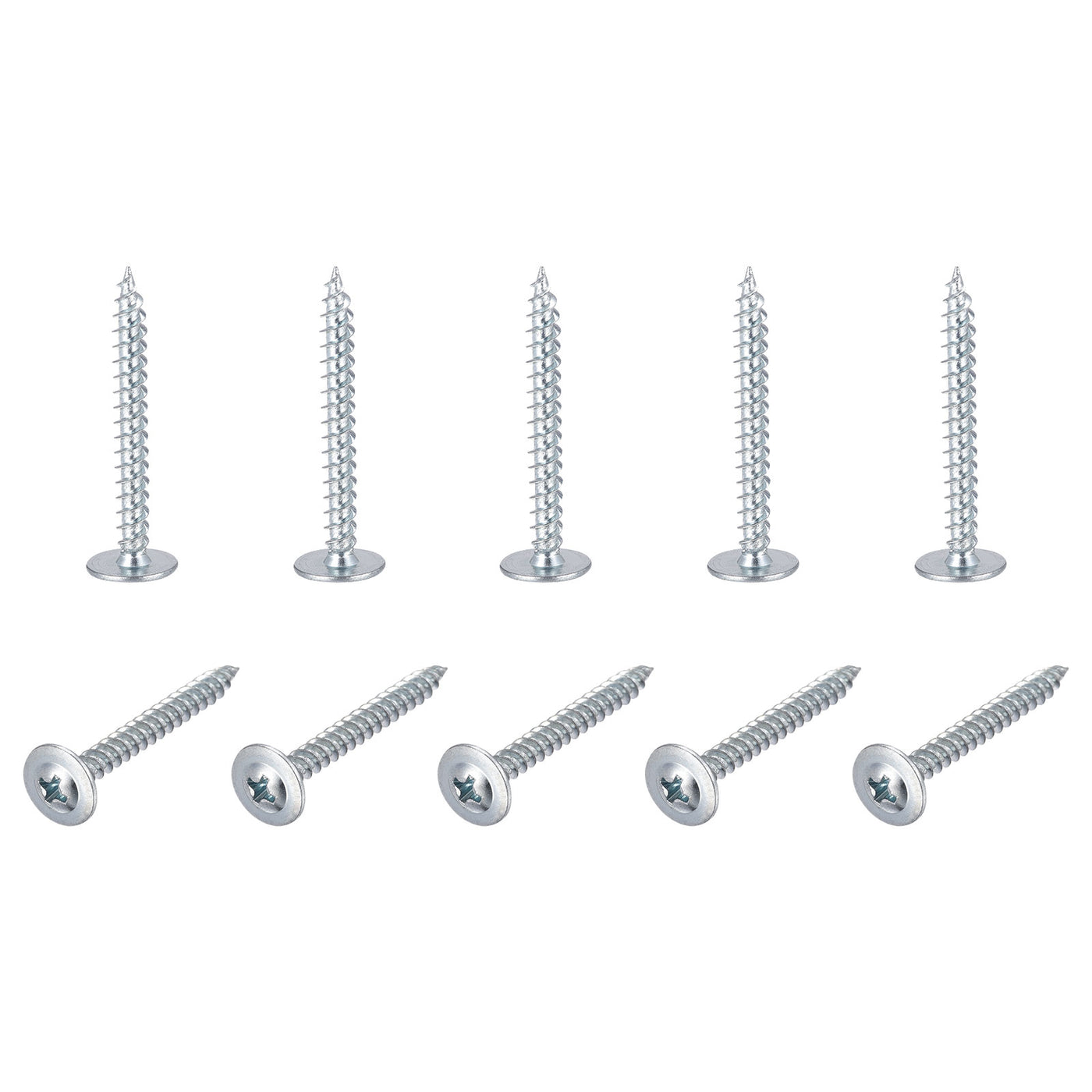 uxcell Uxcell Phillips Head Self Tapping Screws, #8 x 1-1/2" Carbon Steel Wood Sheet Metal Screw 50pcs