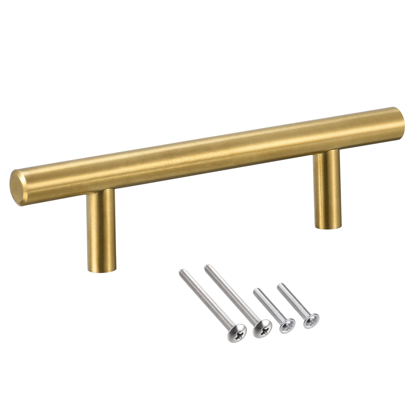 uxcell Uxcell T Bar Pull Handle, 5"(127mm) Length 10mm Dia Stainless Steel Cabinet Pulls 3"(76mm) Hole Center Distance, Gold Tone, 6pcs