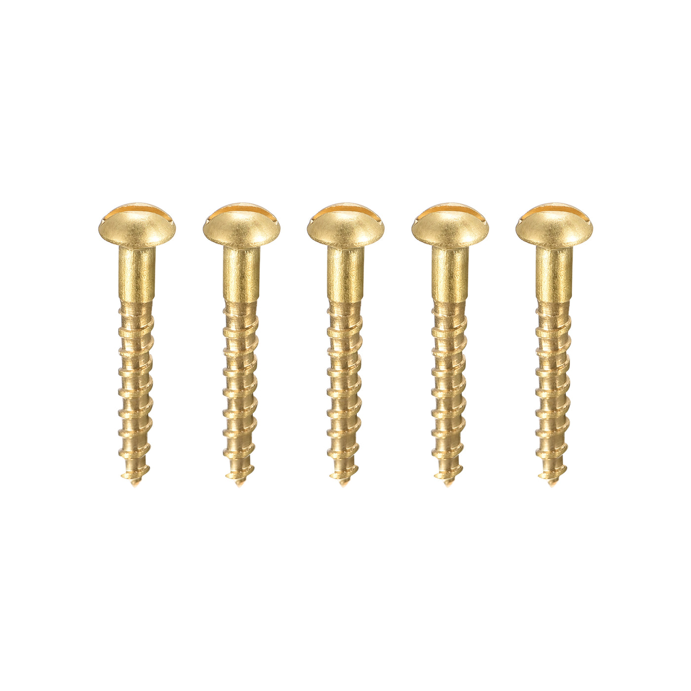 uxcell Uxcell Wood Screws Slotted Round Head Brass Self-Tapping Screws