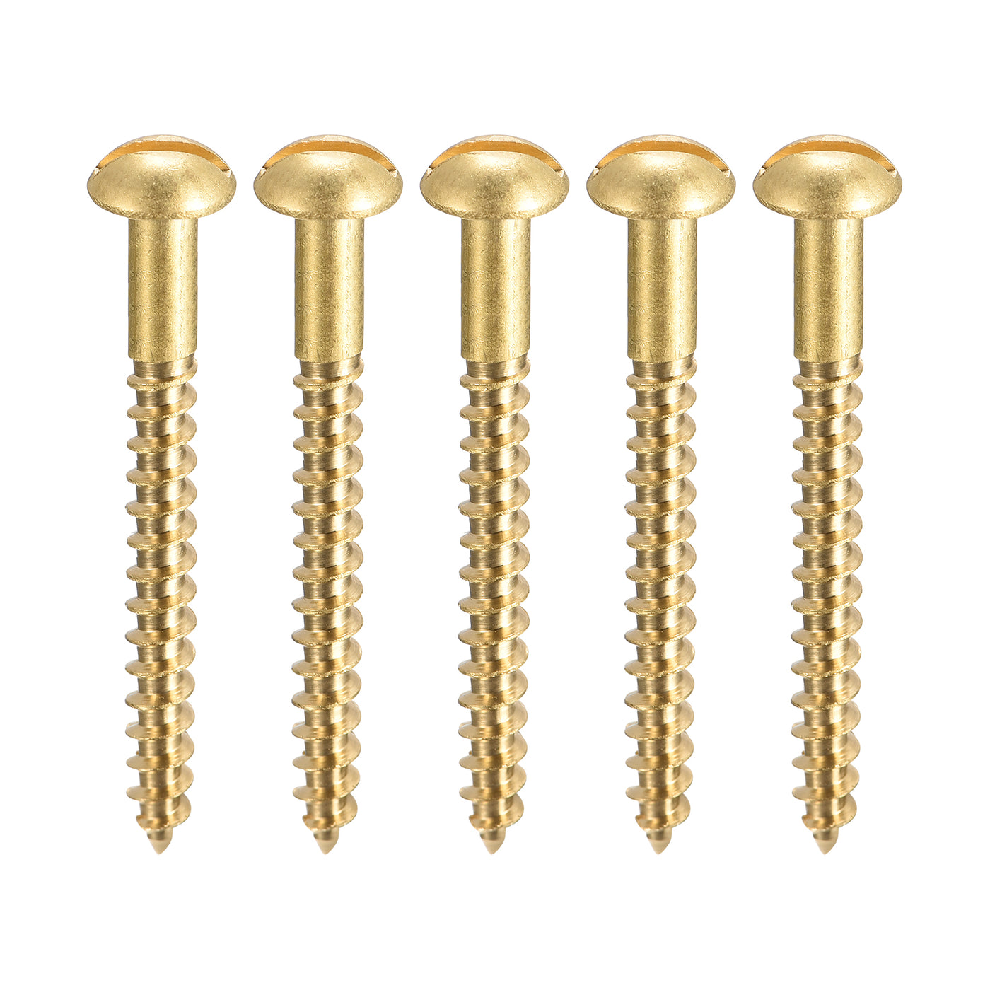 uxcell Uxcell Wood Screws Slotted Round Head Brass Self-Tapping Screw