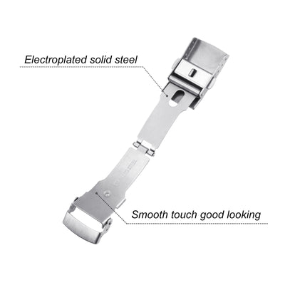 Harfington Uxcell Fold Watch Deployment Clasp for 16mm Metal Watch Band Black