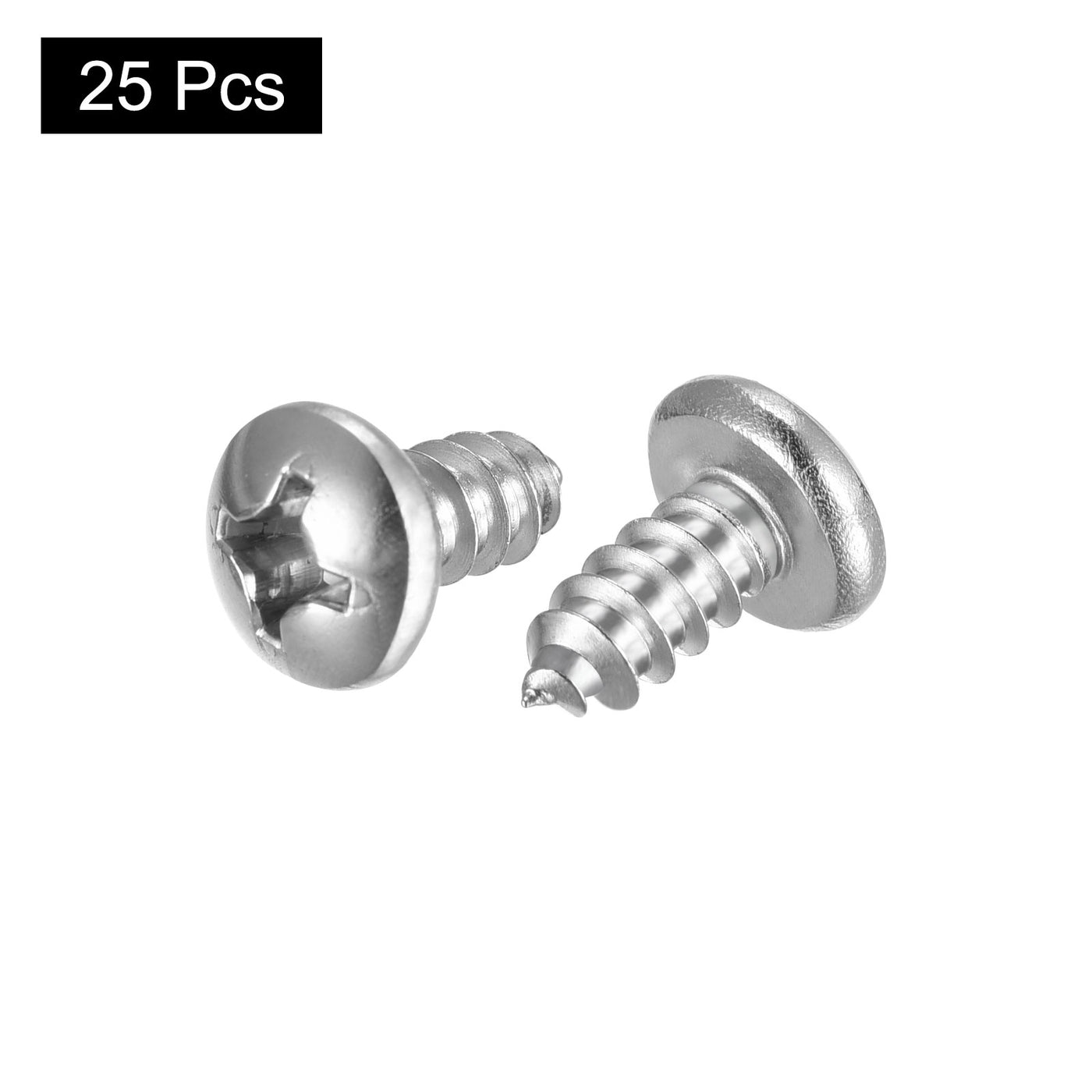 uxcell Uxcell Screws #12x1/2" Phillips Self Tapping Screw 304 Stainless Steel 25pcs