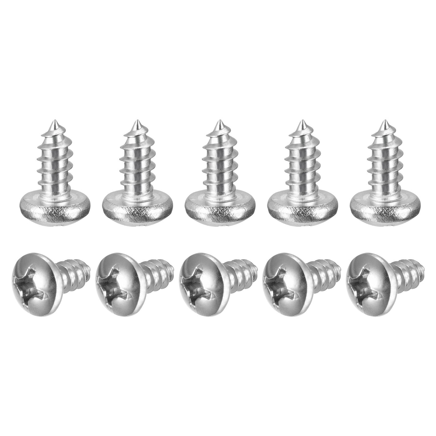 uxcell Uxcell Screws #12x1/2" Phillips Self Tapping Screw 304 Stainless Steel 25pcs