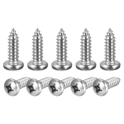 Harfington Uxcell Screws #14x3/4" Phillips Self Tapping Screw 304 Stainless Steel 25pcs