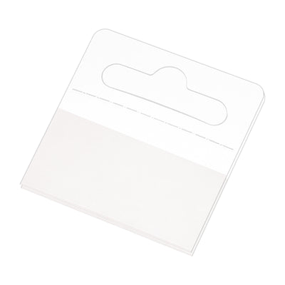 Harfington Clear Self Adhesive Hang Tab Hook, 38x38mm Plastic Display Folding Tabs for Retail Store Display