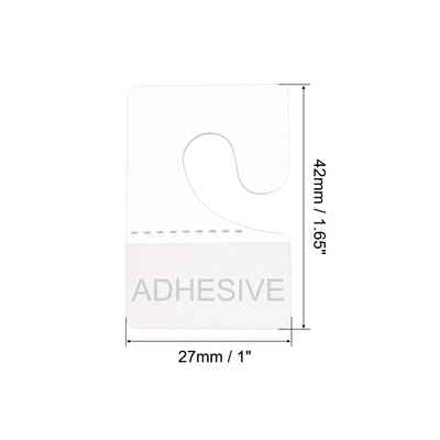 Harfington Clear Self Adhesive Hang Tab Hook, Plastic Display Folding Tabs for Retail Store Display, Pack