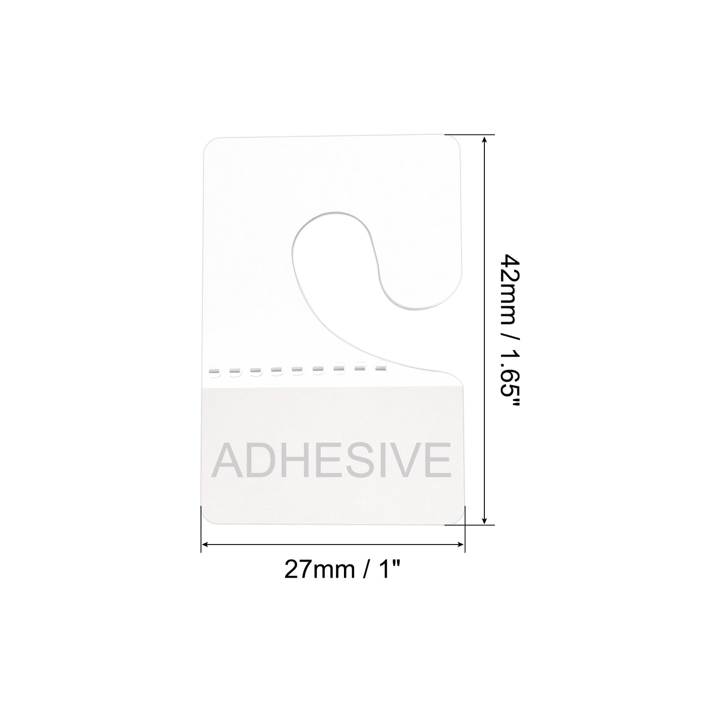 Harfington Clear Self Adhesive Hang Tab Hook, 27x42mm Plastic Display Folding Tabs for Retail Store Display, Pack of 200