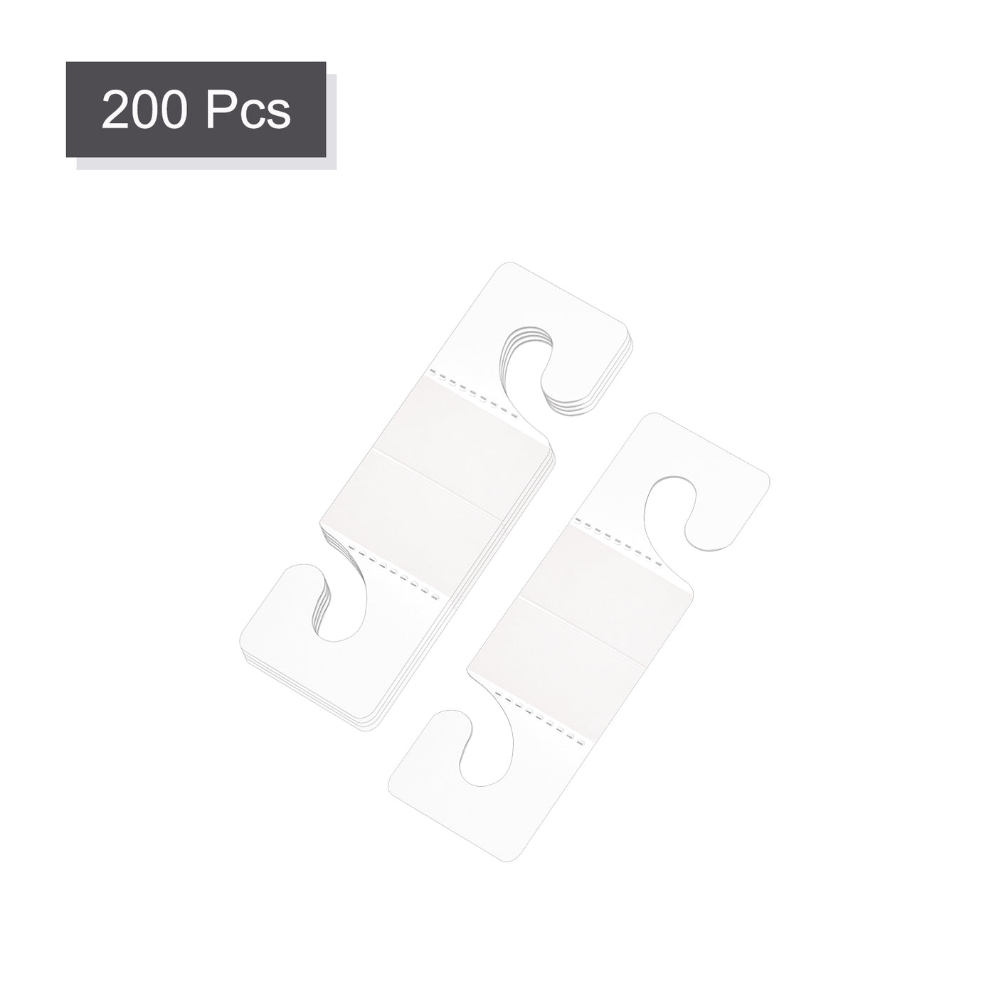 Harfington Clear Self Adhesive Hang Tab Hook, 27x42mm Plastic Display Folding Tabs for Retail Store Display, Pack of 200