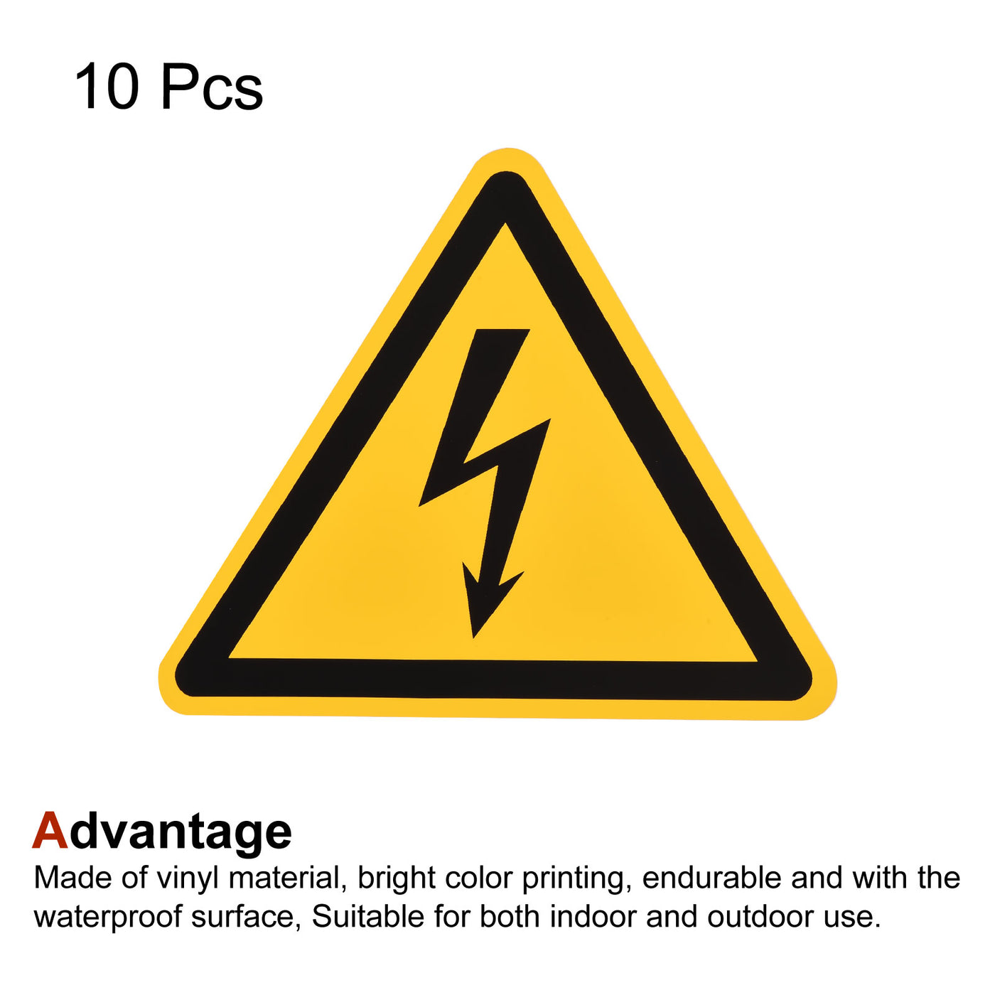 Harfington Triangle Electrical Shock Risk Warning Sign Self Adhesive Yellow 20mm 10pcs